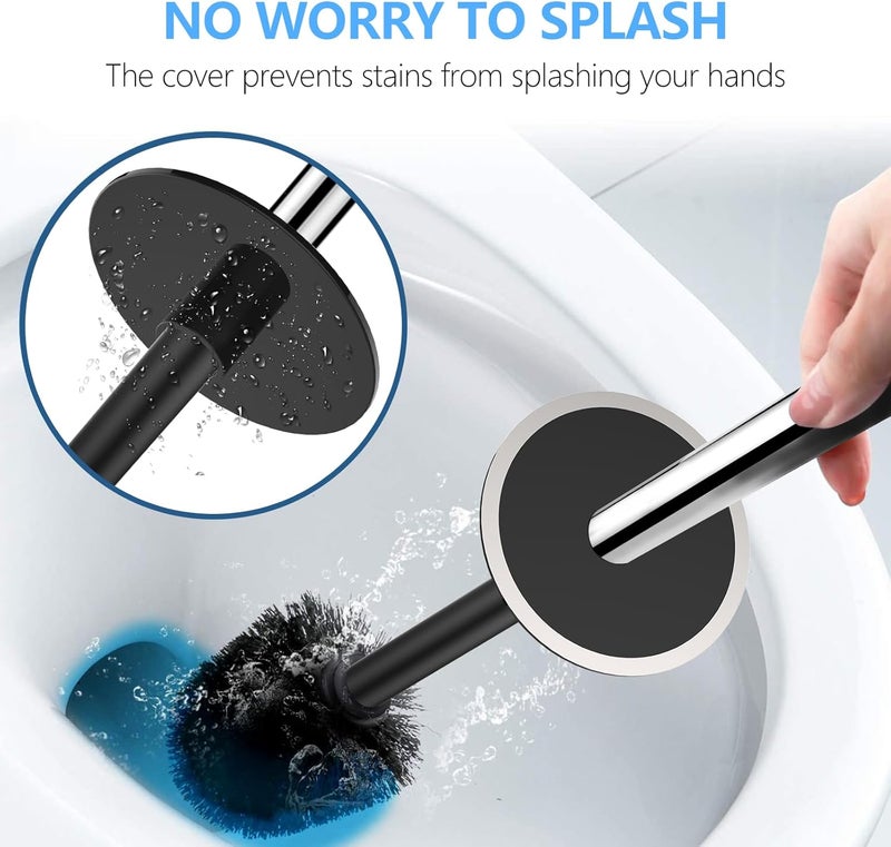 SetSail Toilet Brush, Compact Size Toilet Bowl Brush and Holder Toilet Brushes for Bathroom with Stainless Steel Handle Toilet Cleaner Brush with Durable Scrubbing Bristles, 3 Packs - Image 3